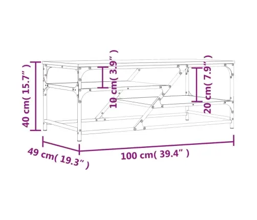 Kafijas Galdiņš, Melns, 100X49X40 Cm, Inženierijas Koks Vidaxl