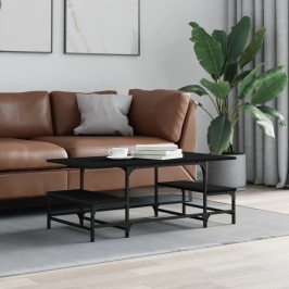 Kafijas Galdiņš, Melns, 100X50,5X40 Cm, Inženierijas Koks Vidaxl