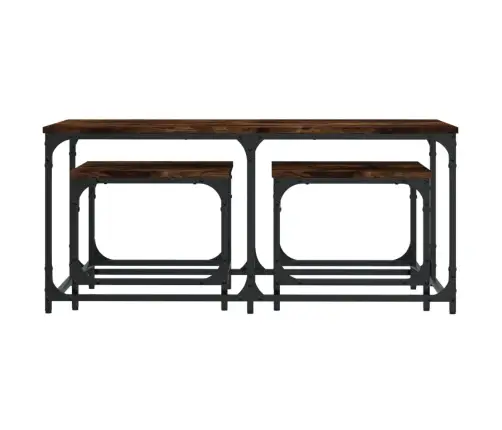 Kafijas Galdiņi, 3 Gab., Sabīdāmi, Brūni, Inženierijas Koks Vidaxl