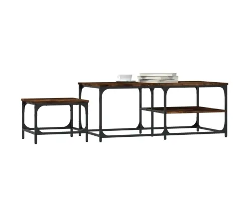 Kafijas Galdiņi, 2 Gab., Sabīdāmi, Brūni, Inženierijas Koks Vidaxl