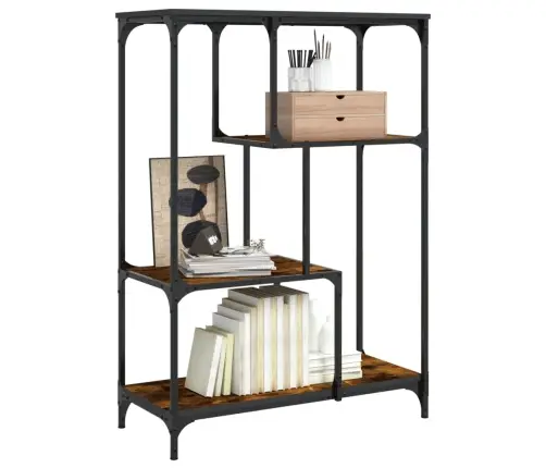 Grāmatplaukts, 81X36X115 Cm, Inženierijas Koks, Tērauds Vidaxl