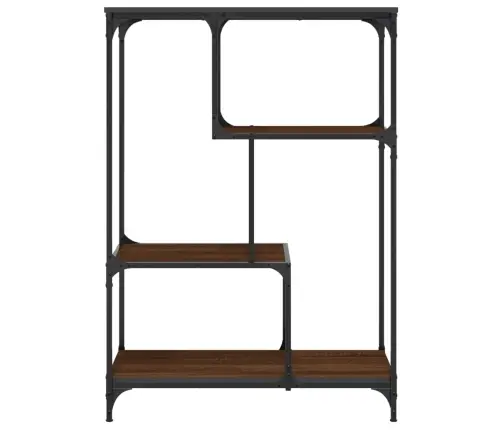 Knygų Lentyna, Ruda Ąžuolo, 81X36X115cm Mediena Ir Plienas