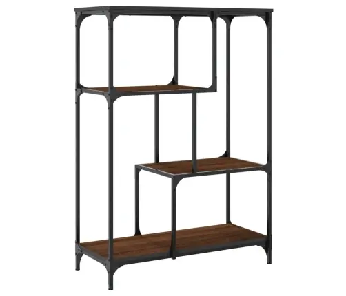 Knygų Lentyna, Ruda Ąžuolo, 81X36X115cm Mediena Ir Plienas