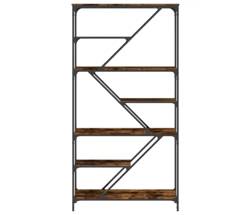 Grāmatplaukts, 91X36X176 Cm, Inženierijas Koks, Tērauds Vidaxl