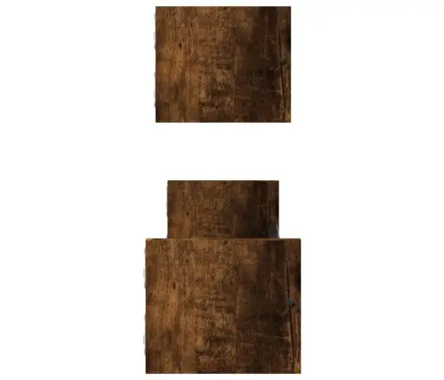 Lattidega Seinariiulid 2 Tk, Suitsutatud Tamm, 60 X 16 X 14 Cm