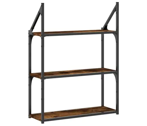 3-Korruseline Seinariiul, Suitsutamm, 60X21X78,5 cm Tehispuit