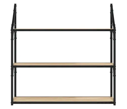3-Līmeņu Sienas Plaukts, 80X21X78,5 Cm, Inženierijas Koks Vidaxl