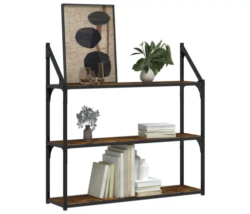 3-Līmeņu Sienas Plaukts, 80X21X78,5 Cm, Inženierijas Koks Vidaxl