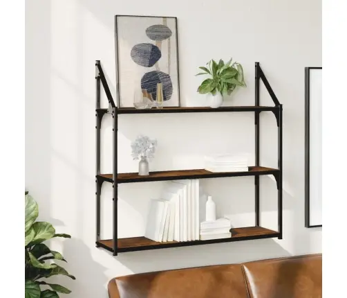 3-Līmeņu Sienas Plaukts, 80X21X78,5 Cm, Inženierijas Koks Vidaxl