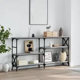 Konsoles Galdiņš, Pelēcīgs, 150X29X76,5 Cm, Inženierijas Koks Vidaxl