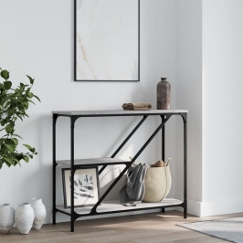 Konsoles Galdiņš, Pelēcīgs, 88,5X30X75 Cm, Inženierijas Koks Vidaxl