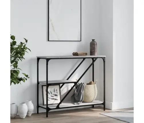 Konsoles Galdiņš, Pelēcīgs, 88,5X30X75 Cm, Inženierijas Koks Vidaxl