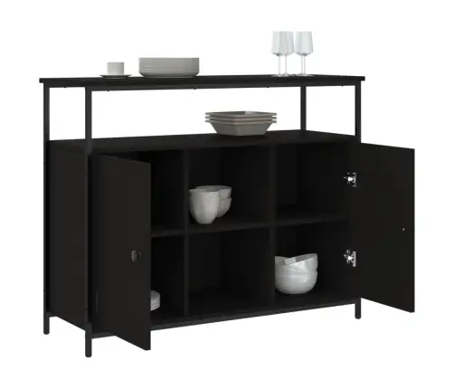 Puhvetkapp, Must, 100 X 35 X 80 cm Tehispuit