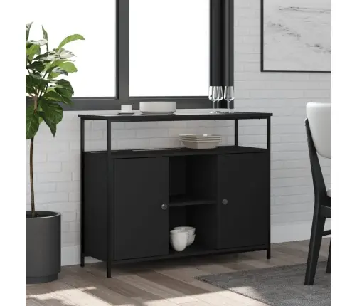 Puhvetkapp, Must, 100 X 35 X 80 cm Tehispuit