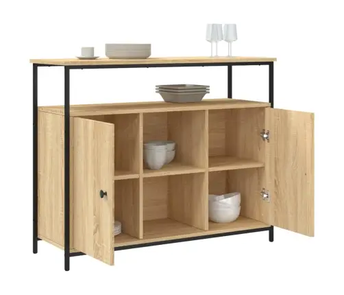 Komoda, Sonoma Ąžuolo Spalvos, 100X35X80cm Inžinerinė Mediena