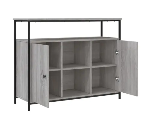 Kumode, Pelēka Ozolkoka, 100X35X80 Cm, Inženierijas Koks Vidaxl