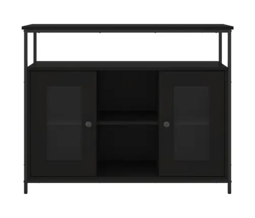 Šoninė Spintelė, Juodos Spalvos, 100X35X80cm Apdirbta Mediena Šoninė Spintelė, Juodos Spalvos, 100X35X80cm Apdirbta Mediena