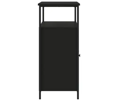 Šoninė Spintelė, Juodos Spalvos, 100X35X80cm Apdirbta Mediena Šoninė Spintelė, Juodos Spalvos, 100X35X80cm Apdirbta Mediena