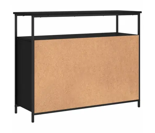 Šoninė Spintelė, Juodos Spalvos, 100X35X80cm Apdirbta Mediena Šoninė Spintelė, Juodos Spalvos, 100X35X80cm Apdirbta Mediena