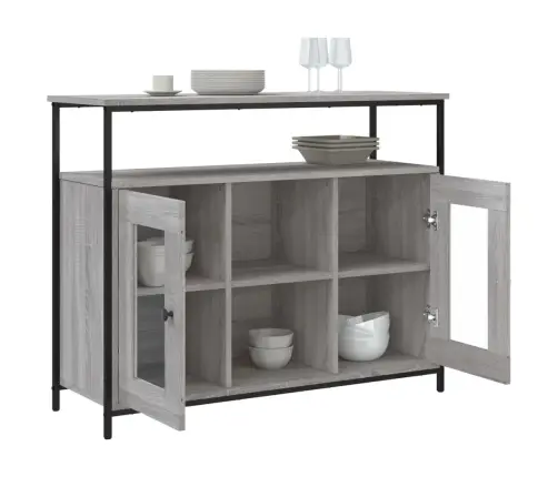 Kumode, Pelēka Ozolkoka, 100X35X80 Cm, Inženierijas Koks Vidaxl