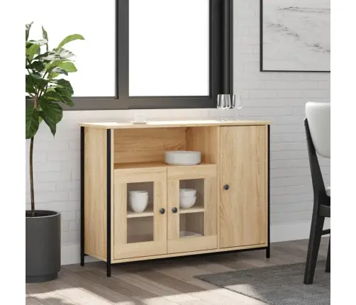 Šoninė Spintelė, Sonoma Ąžuolo, 100X35X75cm Apdirbta Mediena