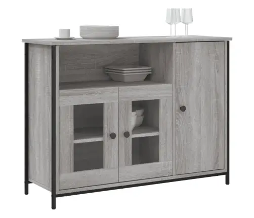 Kumode, Pelēka Ozolkoka, 100X35X75 Cm, Inženierijas Koks Vidaxl