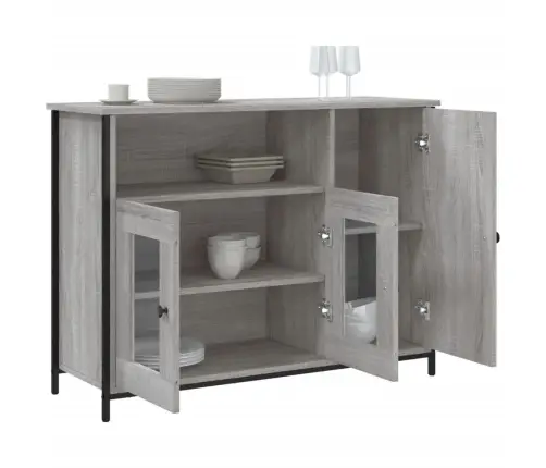 Kumode, Pelēka Ozolkoka, 100X35X75 Cm, Inženierijas Koks Vidaxl