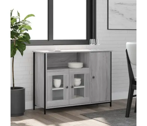 Kumode, Pelēka Ozolkoka, 100X35X75 Cm, Inženierijas Koks Vidaxl