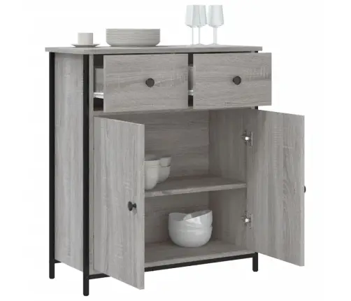 Šoninė Spintelė, Pilka Ąžuolo, 70X30X80cm Apdirbta Mediena