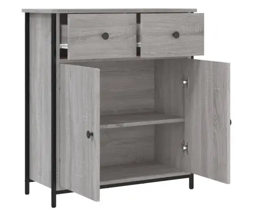 Šoninė Spintelė, Pilka Ąžuolo, 70X30X80cm Apdirbta Mediena