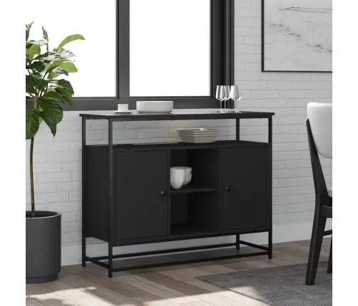 Puhvetkapp, Must, 100 X 35 X 80 cm Tehispuit