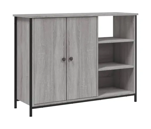 Šoninė Spintelė, Pilka Ąžuolo, 100X33X75cm Apdirbta Mediena Šoninė Spintelė, Pilka Ąžuolo, 100X33X75cm Apdirbta Mediena