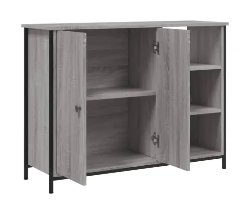 Šoninė Spintelė, Pilka Ąžuolo, 100X33X75cm Apdirbta Mediena Šoninė Spintelė, Pilka Ąžuolo, 100X33X75cm Apdirbta Mediena