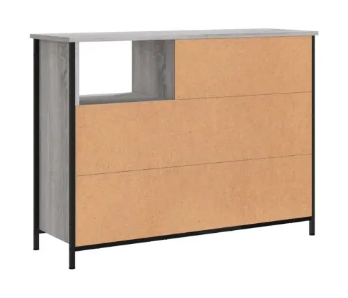 Šoninė Spintelė, Pilka Ąžuolo, 100X33X75cm Apdirbta Mediena Šoninė Spintelė, Pilka Ąžuolo, 100X33X75cm Apdirbta Mediena