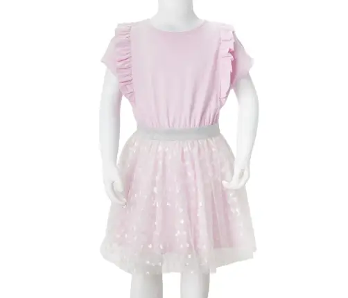 Bērnu Kleita Ar Volāniem, Gaiši Rozā, 104