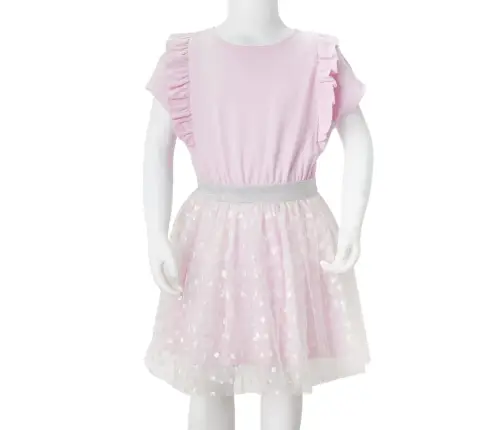 Bērnu Kleita Ar Volāniem, Gaiši Rozā, 116