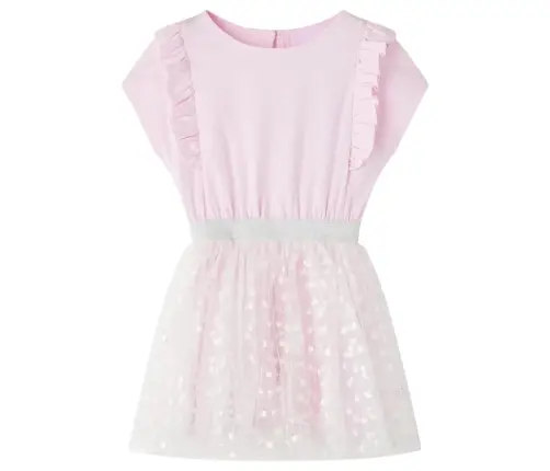 Bērnu Kleita Ar Volāniem, Gaiši Rozā, 128