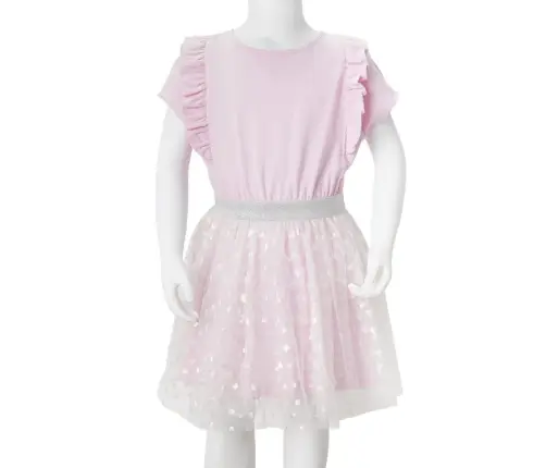 Bērnu Kleita Ar Volāniem, Gaiši Rozā, 128