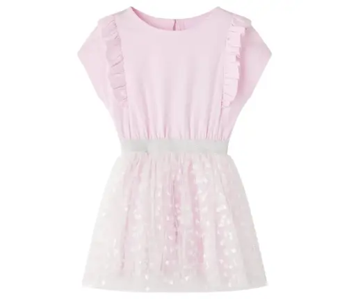 Bērnu Kleita Ar Volāniem, Gaiši Rozā, 140