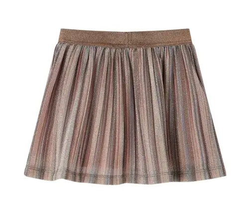 Bērnu Svārki Ar Fliteriem, Plisēti, Brūni Un Rozā, 92