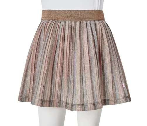 Bērnu Svārki Ar Fliteriem, Plisēti, Brūni Un Rozā, 92