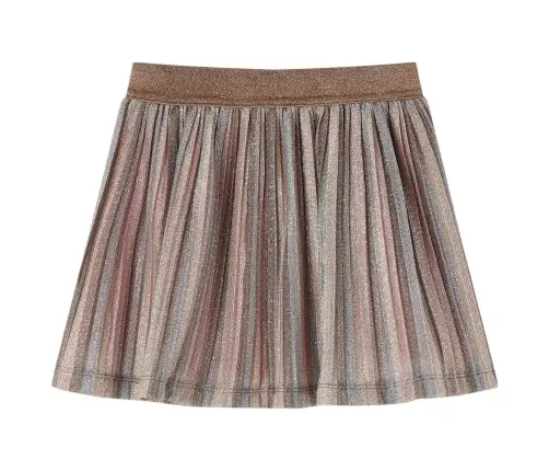 Bērnu Svārki Ar Fliteriem, Plisēti, Brūni Un Rozā, 104