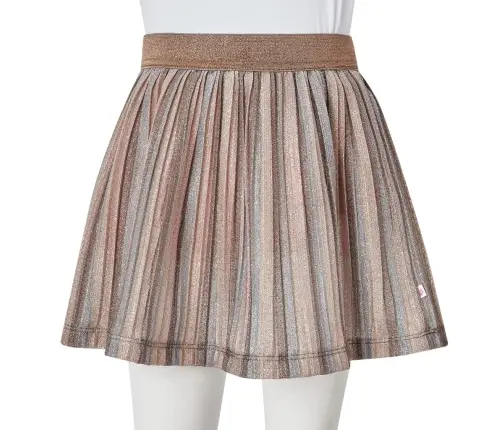 Bērnu Svārki Ar Fliteriem, Plisēti, Brūni Un Rozā, 104