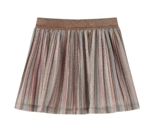 Bērnu Svārki Ar Fliteriem, Plisēti, Brūni Un Rozā, 128