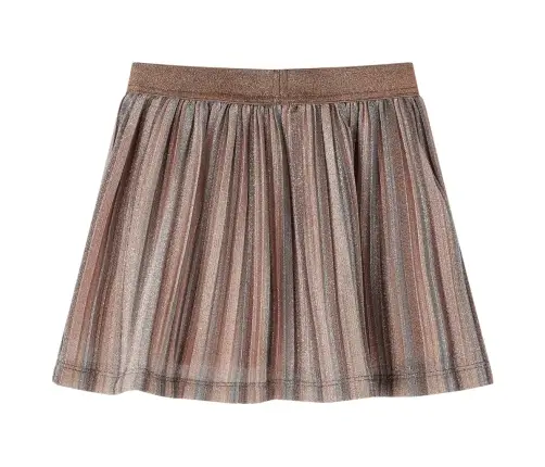 Bērnu Svārki Ar Fliteriem, Plisēti, Brūni Un Rozā, 128