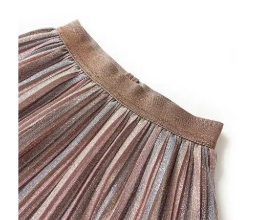 Bērnu Svārki Ar Fliteriem, Plisēti, Brūni Un Rozā, 128