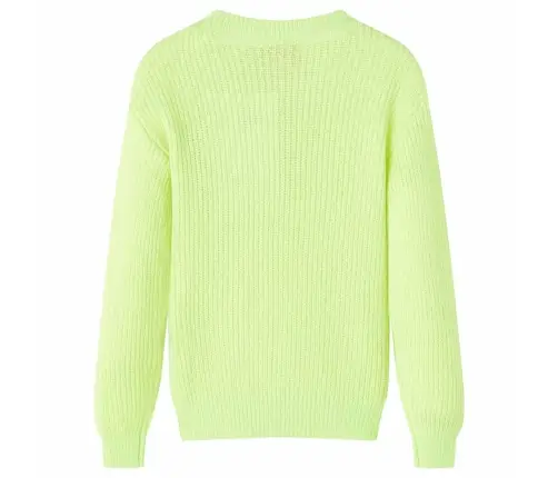 Bērnu Džemperis, Adīts, Neona Dzeltens, 140