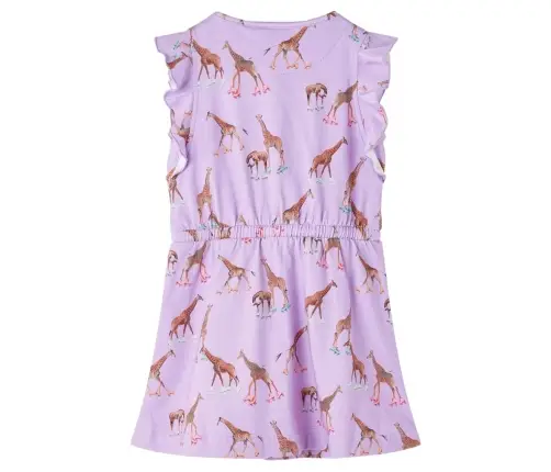 Varrukateta Laste Kleit Volangide Ja Pingutusnööriga, Lilla, 128