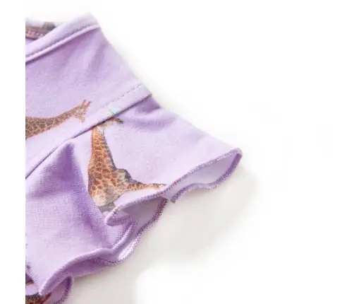 Varrukateta Laste Kleit Volangide Ja Pingutusnööriga, Lilla, 128