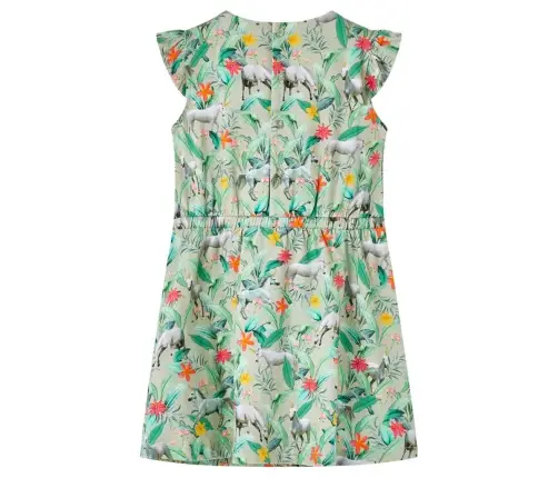 Bērnu Kleita Ar Brīvām Piedurknēm, Gaiša Haki, 92